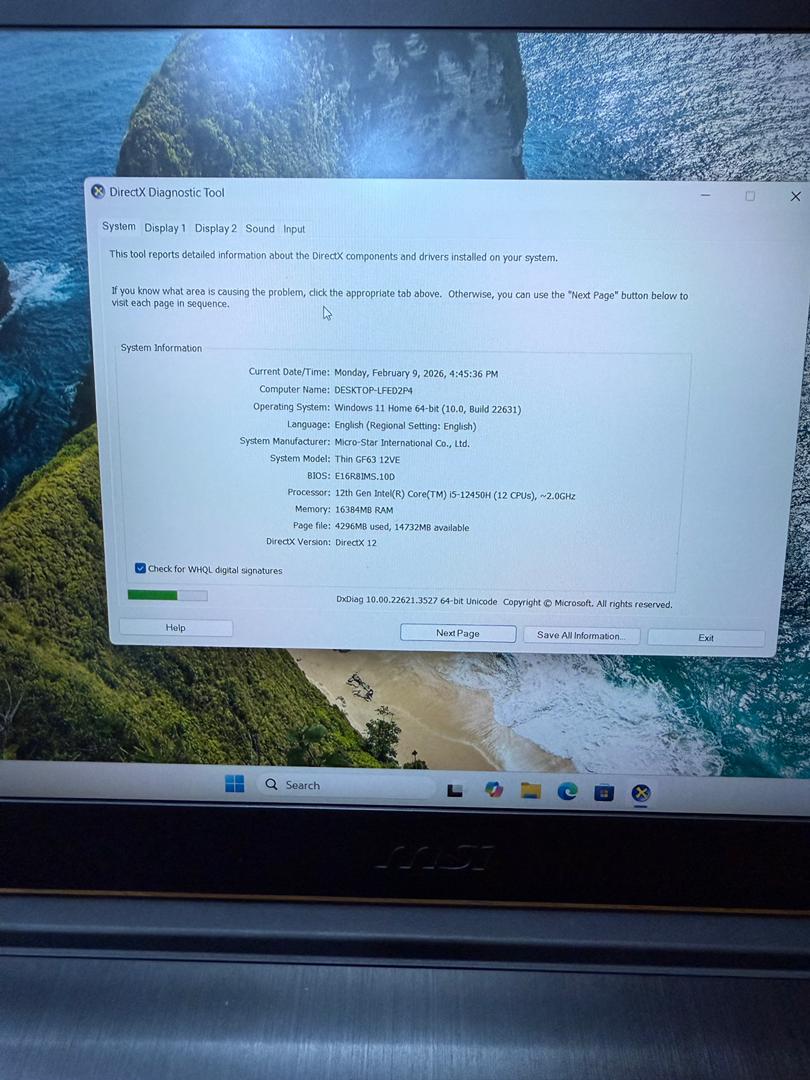MSI GF63 12VE — photo 5